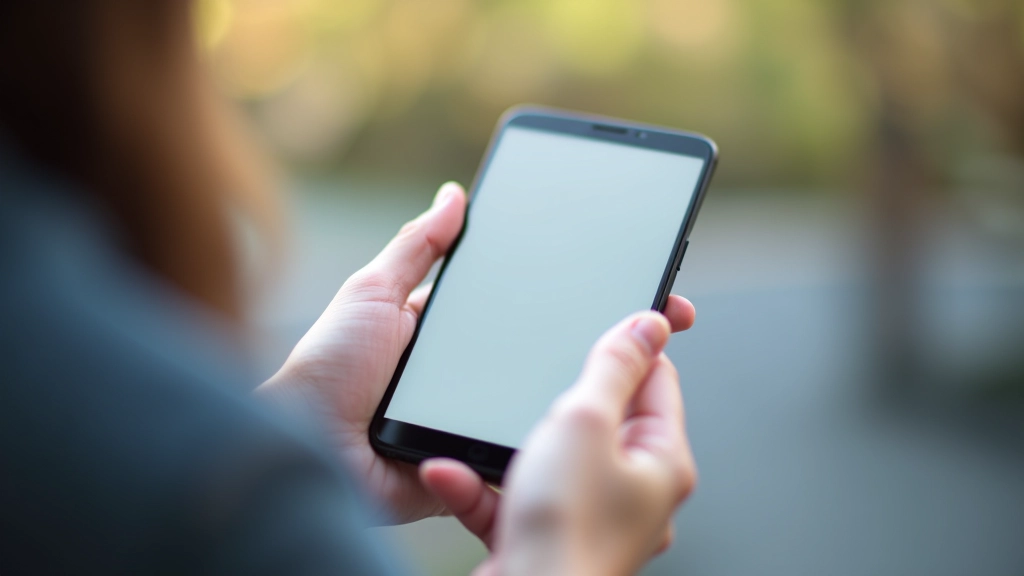 Text message on phone screen showing friendly review request template